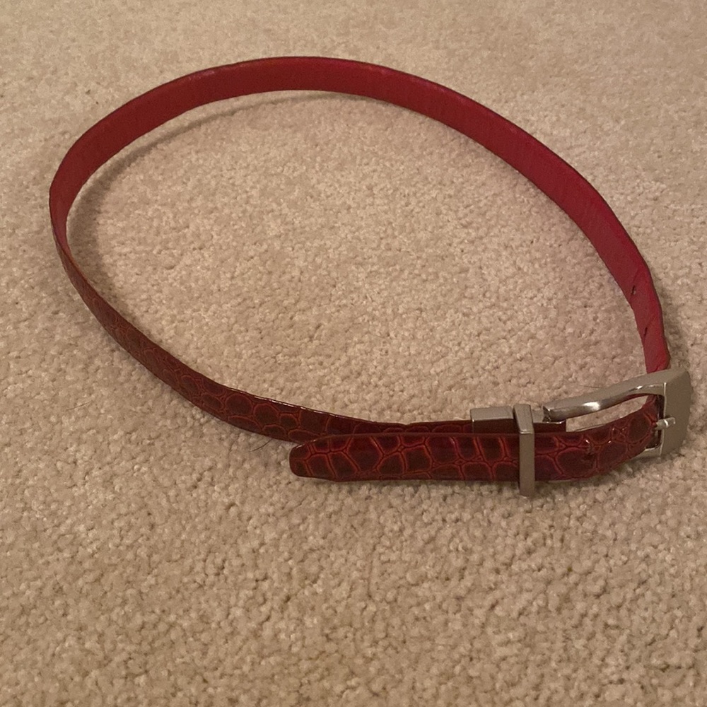 Red snake-print belt